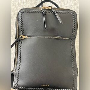 Calpak Black Backpack with Gold Accents